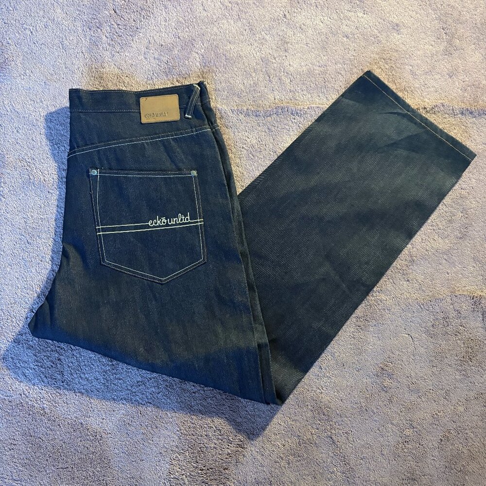 Ecko Unltd Mens‎ Baggy Fit Jeans Dark Wash Indigo Y2K Streetwear Size 38